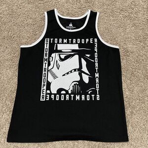 Disney Shirt Mens Medium Black Stormtrooper Star Wars Tank Top Front Graphics
